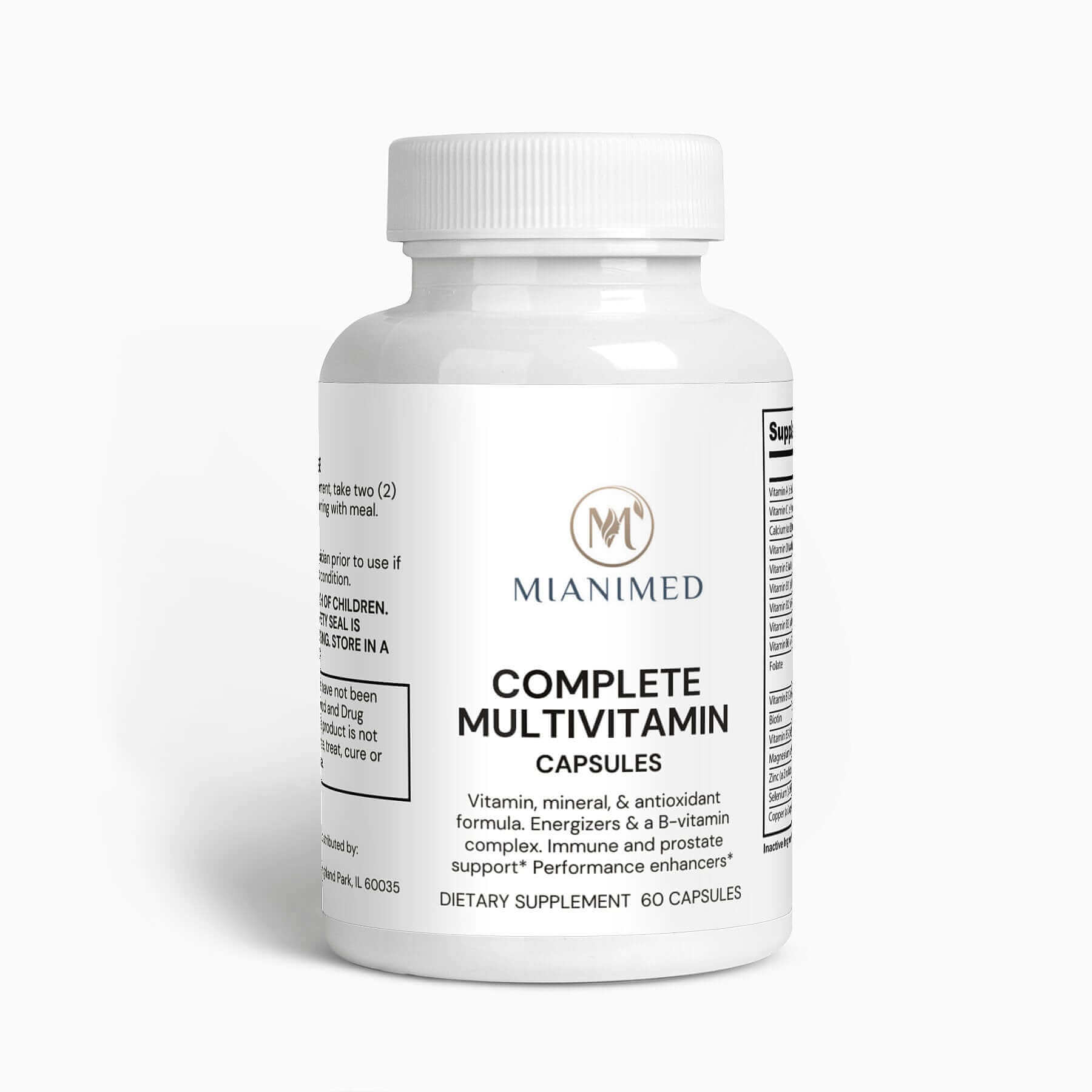 MIANIMED Premium Skincare Complete Multivitamin Capsules - Immune and Prostate Support, Antioxidant Formula, 60 Capsules