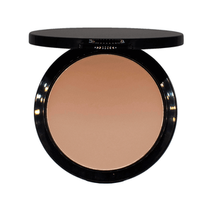 MIANIMED premium skincare compact with open black lid revealing beige powder inside