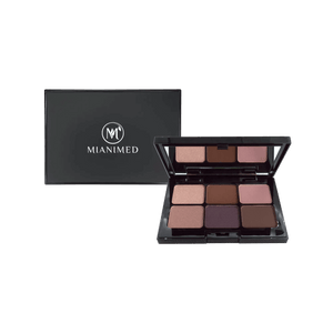 MIANIMED premium skincare eyeshadow palette with six shades in a black compact case