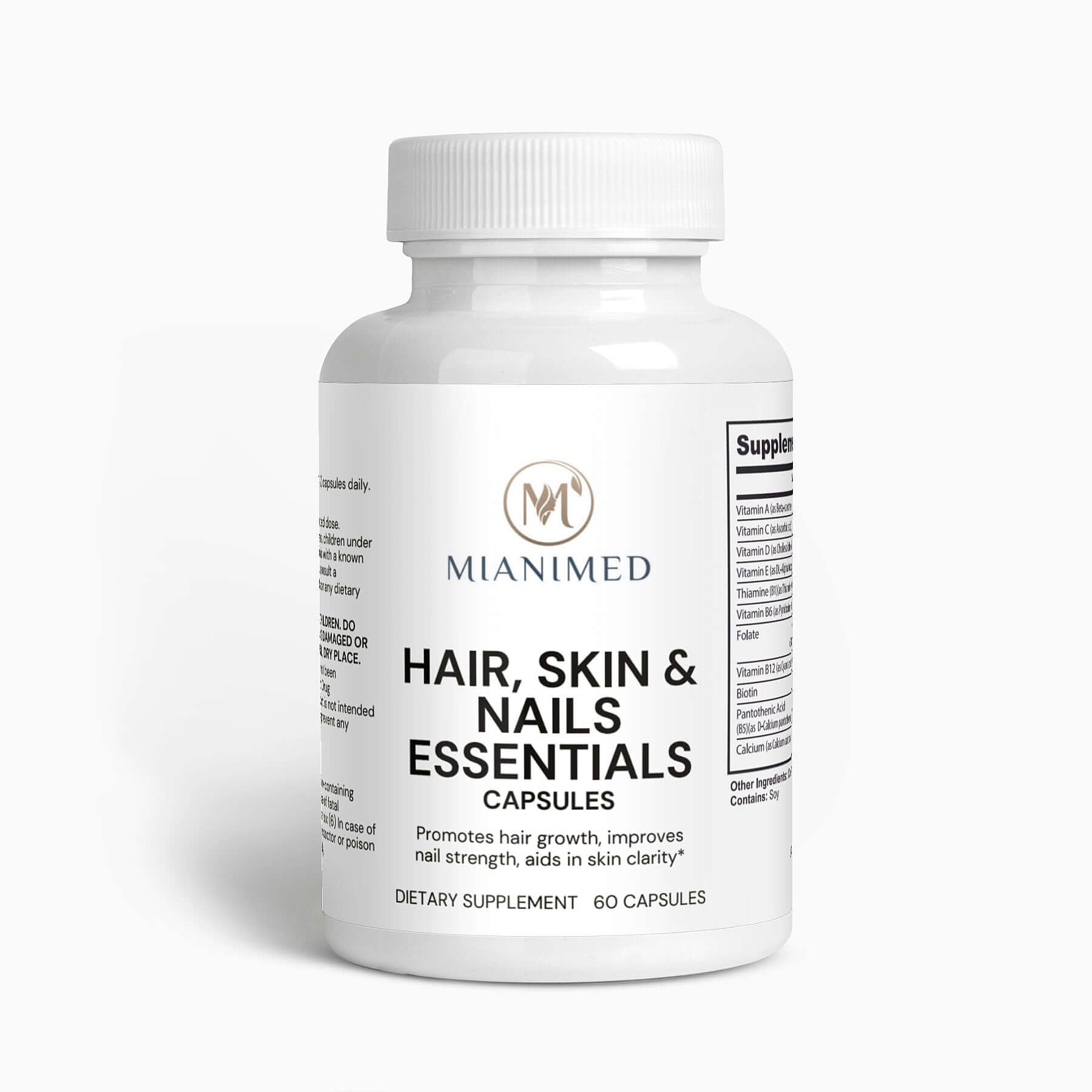 MIANIMED Hair, Skin & Nails Essentials Capsules - Premium skincare supplement for hair growth, nail strength, and skin clarity