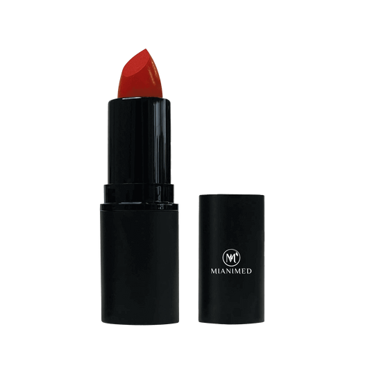 MIANIMED premium red lipstick in elegant black case, ideal for enhancing your skincare and beauty routine.