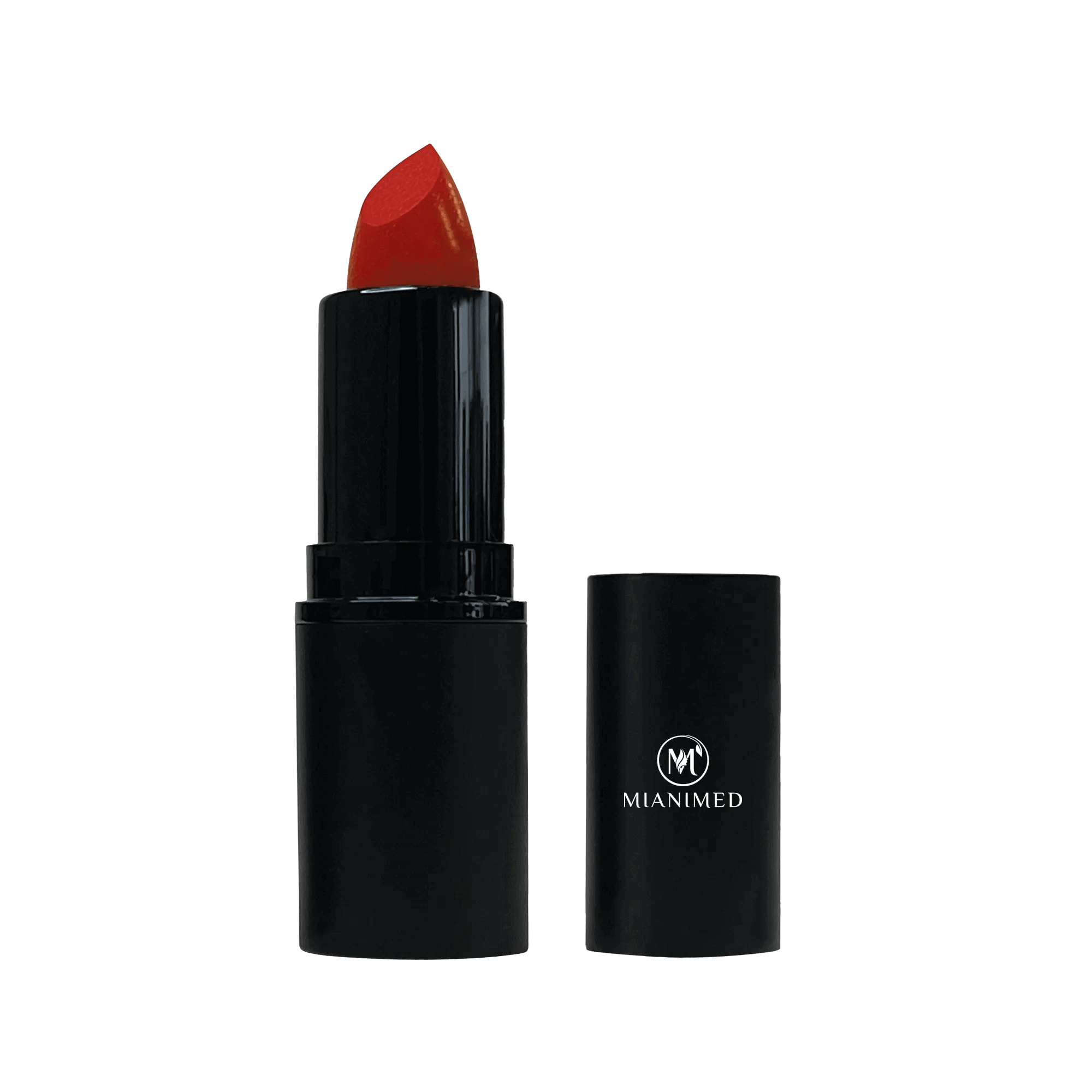 MIANIMED premium red lipstick in elegant black case, ideal for enhancing your skincare and beauty routine.