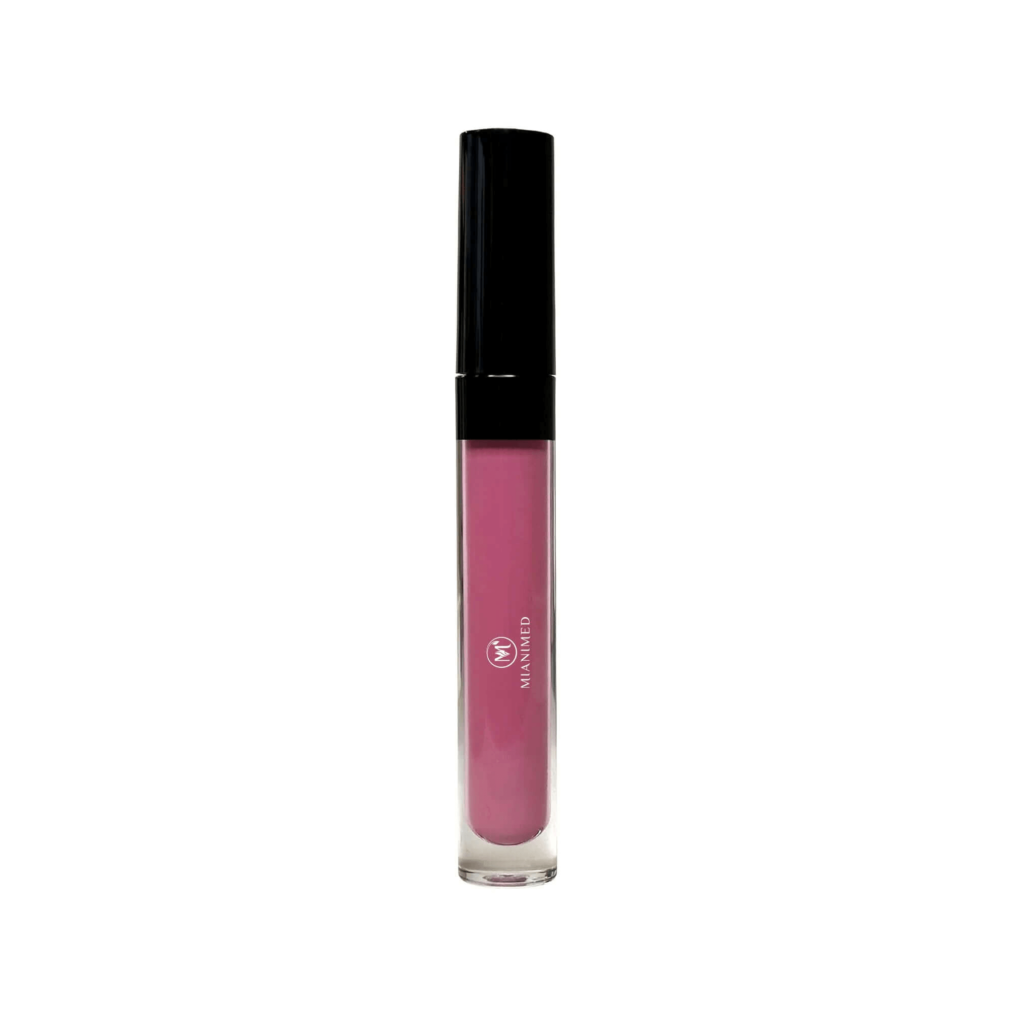 MIANIMED premium pink lip gloss tube with black cap, premium skincare product