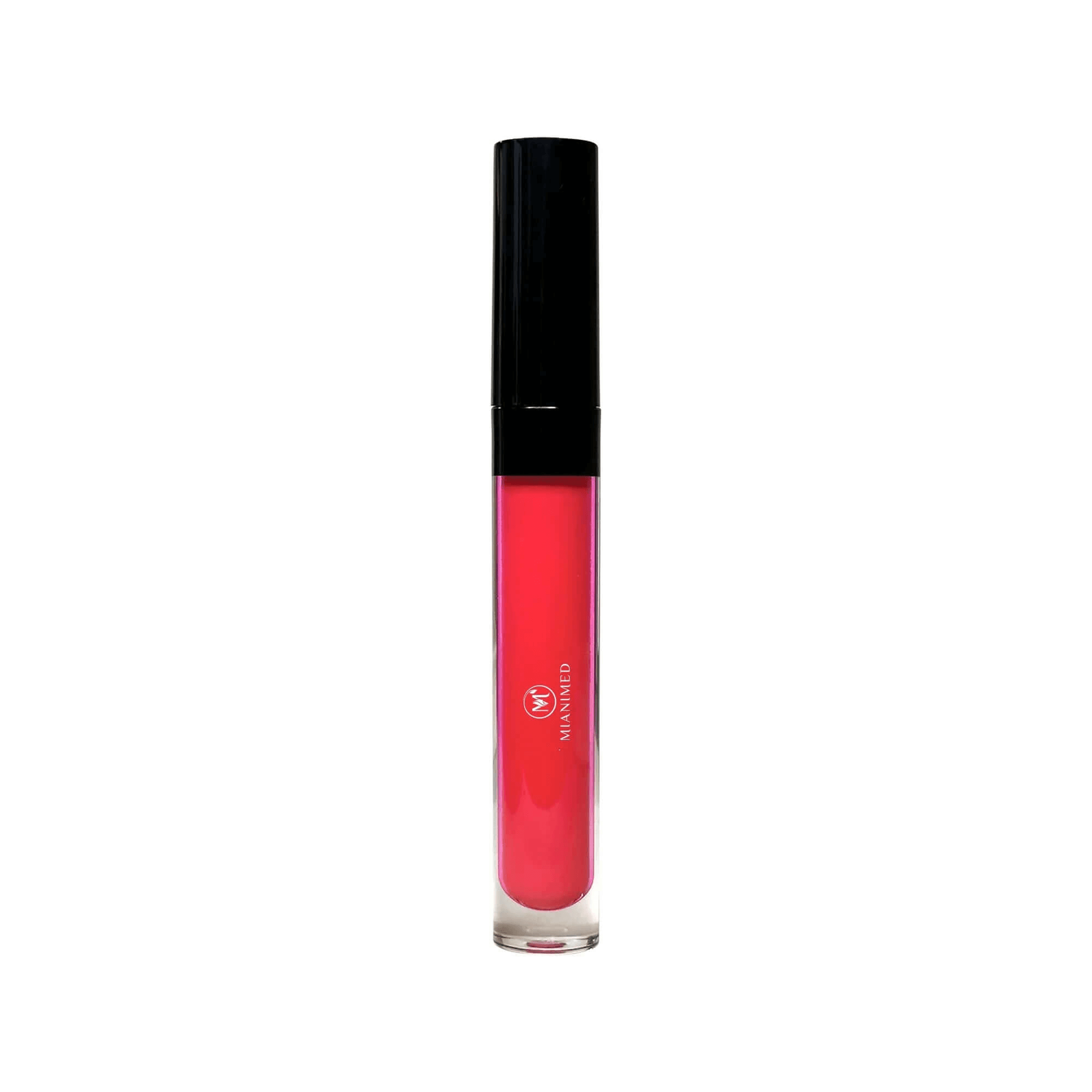 MIANIMED Premium skincare: Vibrant red lip gloss in sleek packaging for radiant beauty.