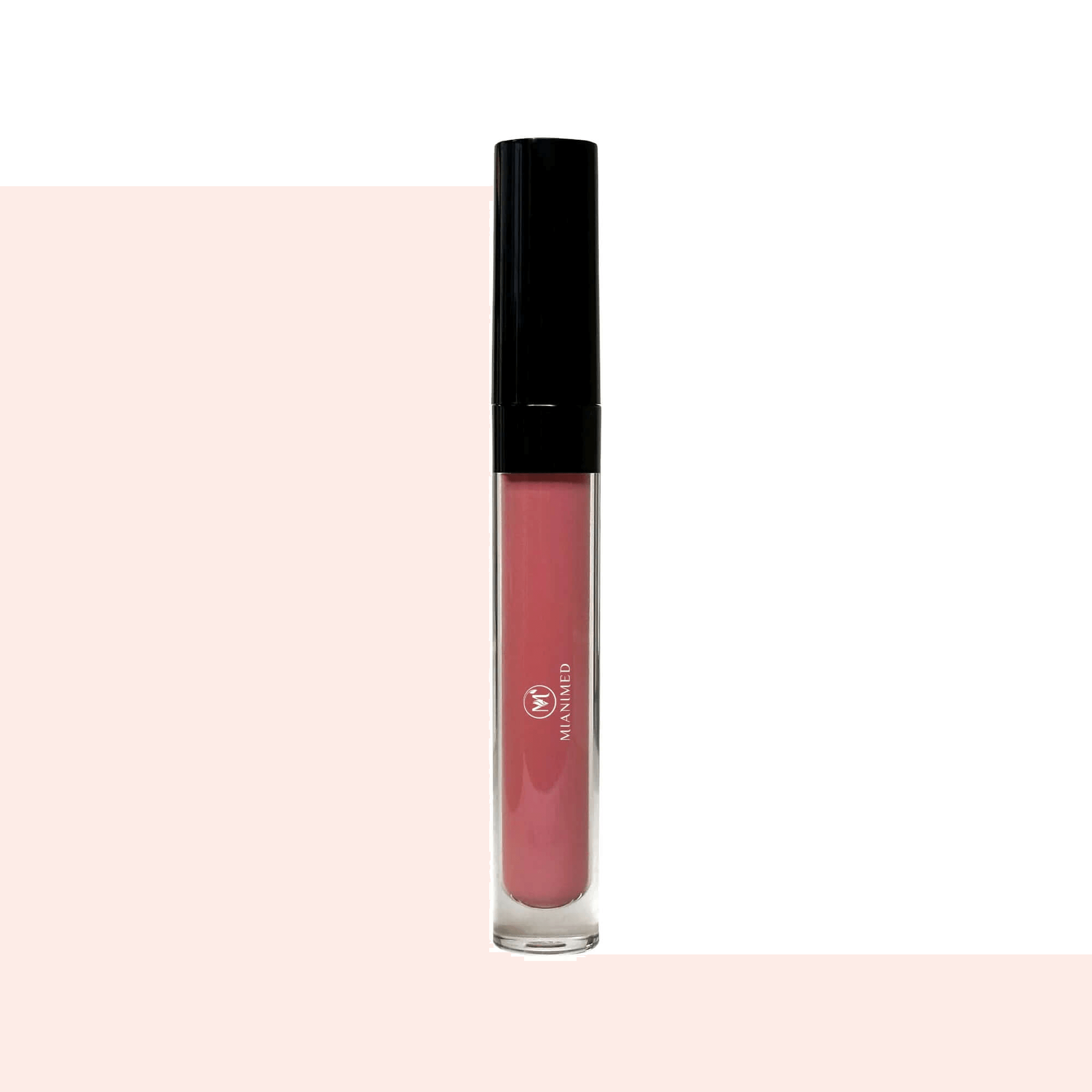 MIANIMED Premium skincare lip gloss in a sleek clear tube with black cap.