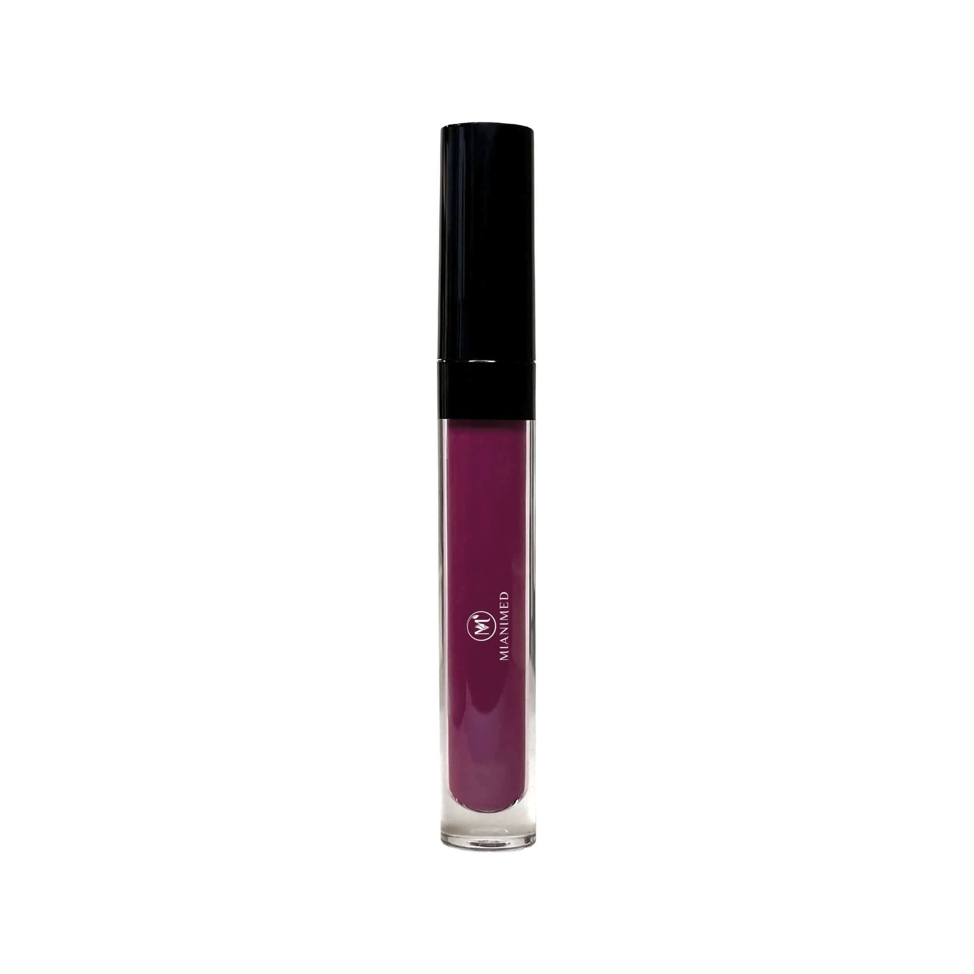 MIANIMED premium skincare lip gloss in purple tube with black cap.