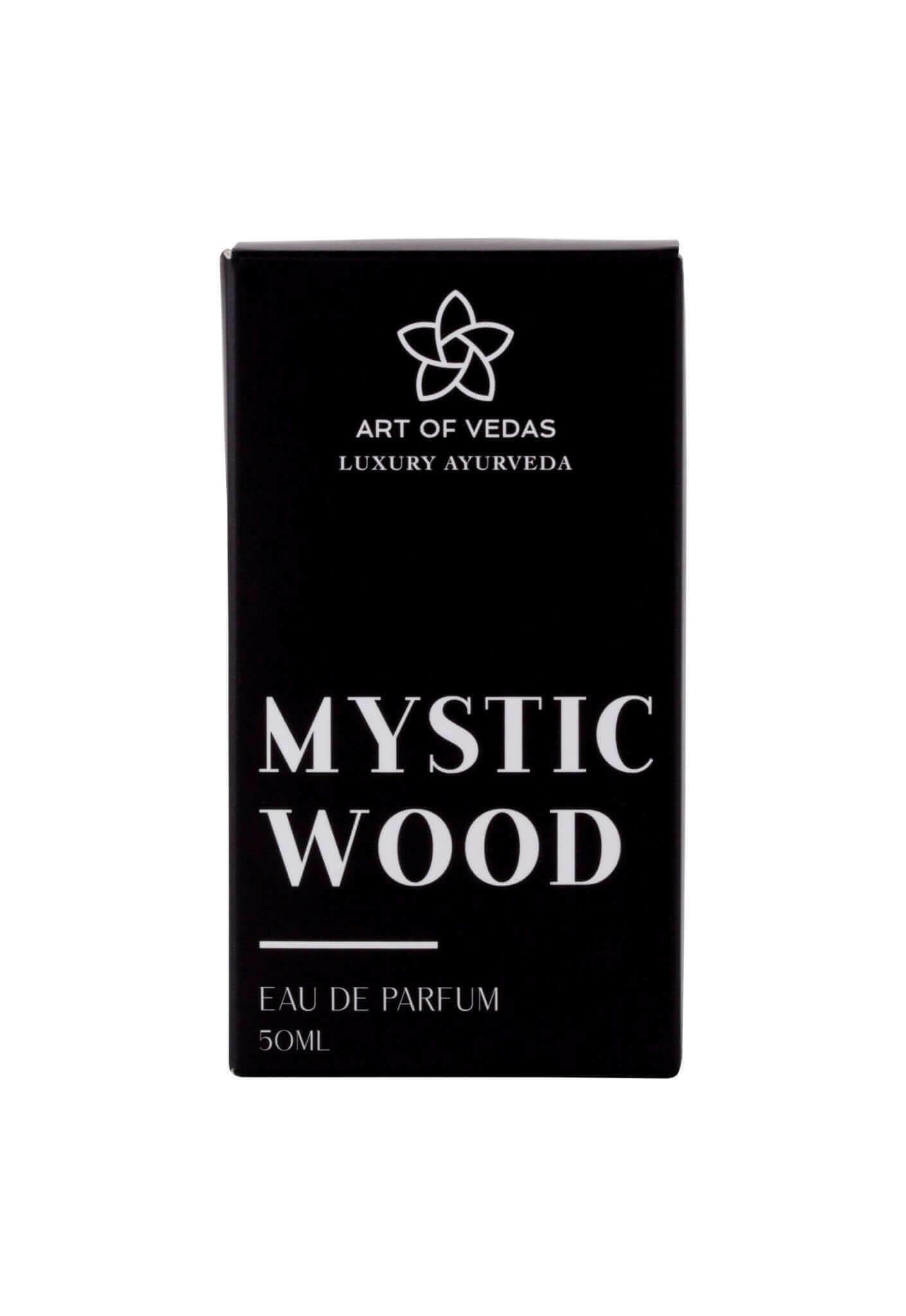 Black Mystic Wood Eau de Parfum 50ml box by Art of Vedas Luxury Ayurveda