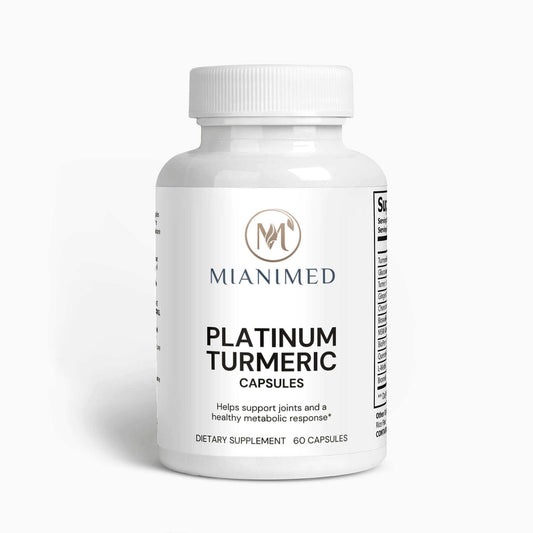 MIANIMED Premium Platinum Turmeric Capsules for joint support and metabolic health, dietary supplement with 60 capsules