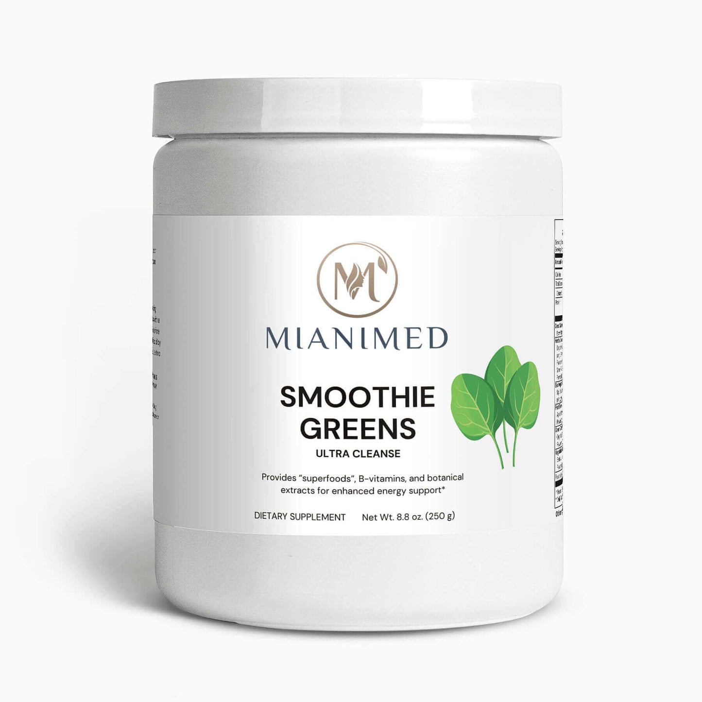 MIANIMED Smoothie Greens Ultra Cleanse dietary supplement for premium skincare