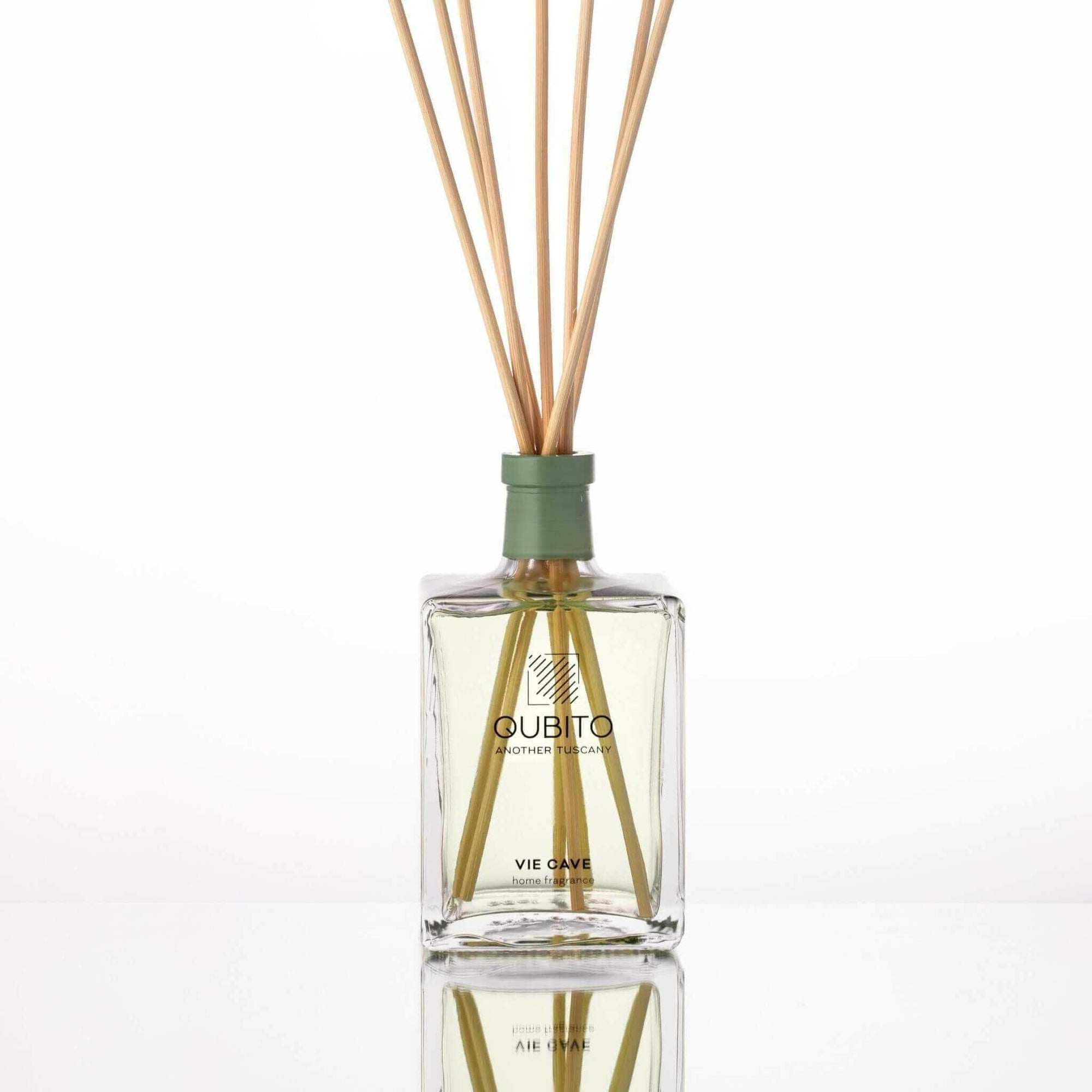 Premium MIANIMED skincare essential oil diffuser with bamboo sticks in a clear glass bottle.