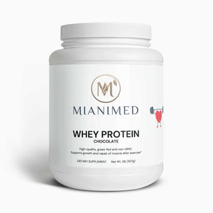 MIANIMED Premium Whey Protein Chocolate - High-quality, grass-fed, non-GMO supplement for muscle growth and repair.