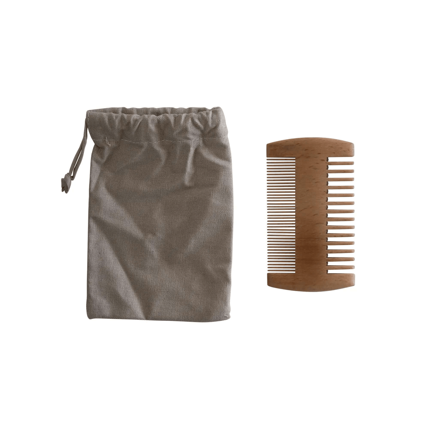 MIANIMED premium wooden comb and storage pouch for skincare.