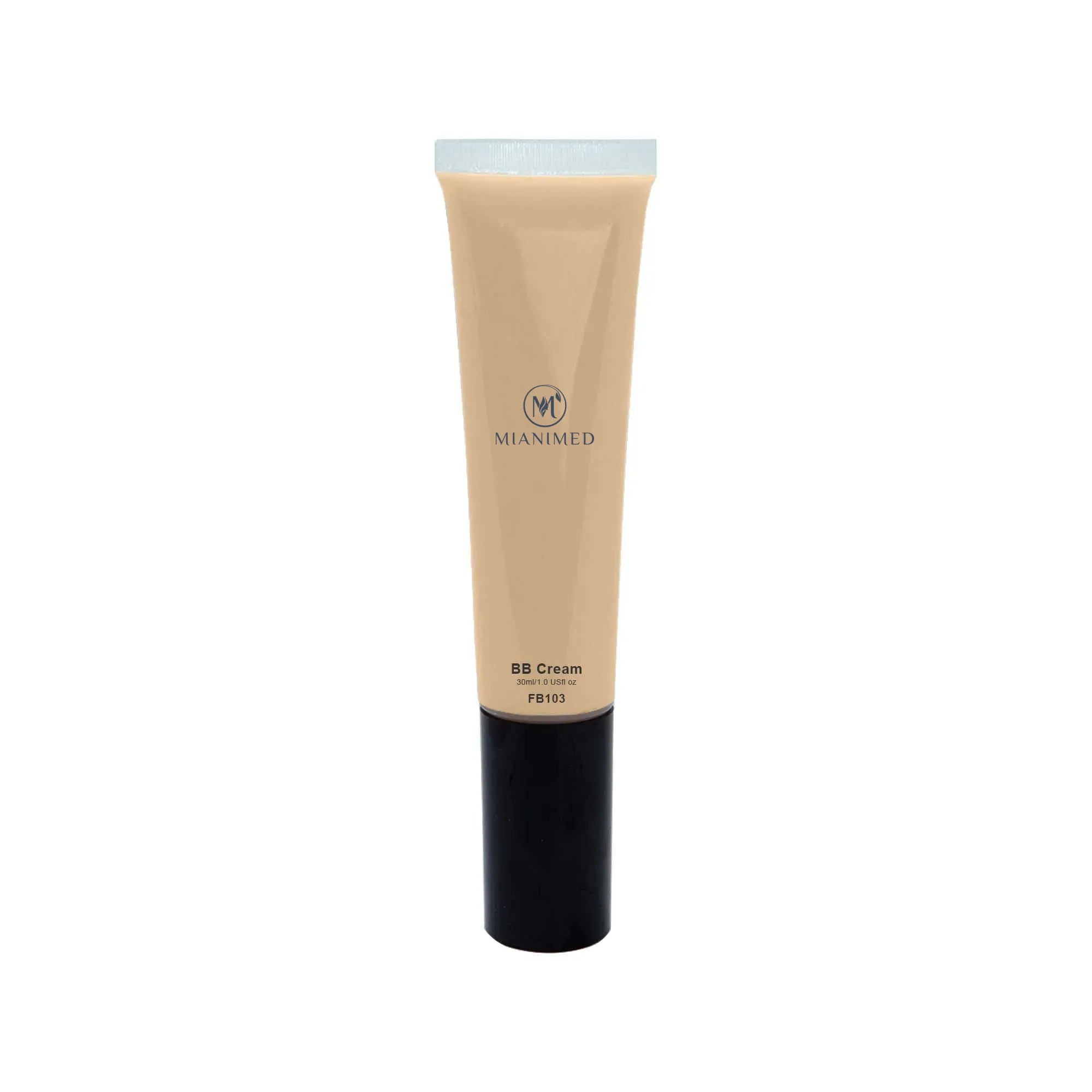 MIANIMED premium BB cream for skincare in beige tube with black cap.