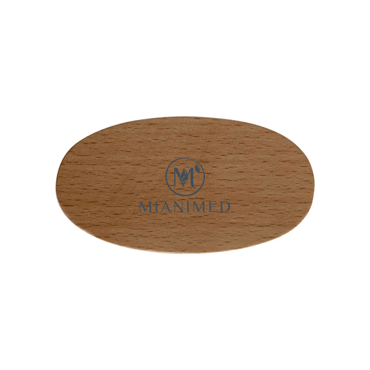 MIANIMED premium skincare wooden product with logo, showcasing elegance and quality.