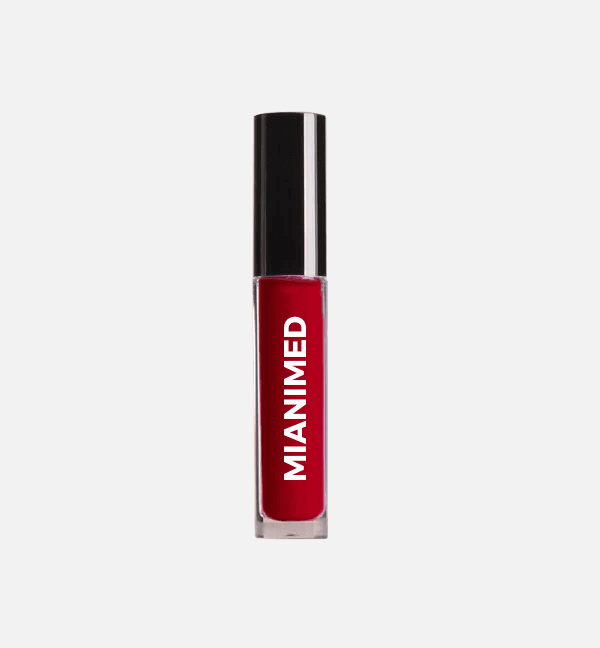 MIANIMED premium skincare red lipstick in sleek packaging