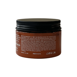 MIANIMED Premium skincare men's face moisturizer in brown jar, product of USA, with detailed label information.